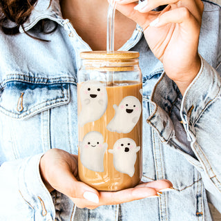 halloween party drink glass
charming ghost pattern cup
cute spirit drinking vessel
premium fall drink series
luxury halloween glass