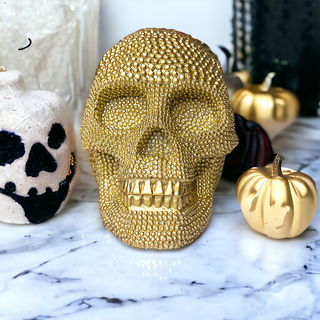 Gold Skeleton Statue Head