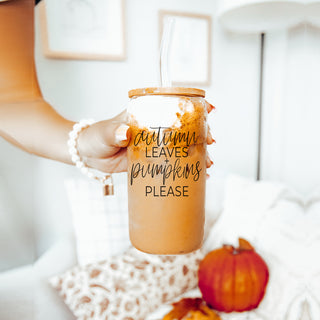 Work from home fall coffee tumbler set
Morning routine autumn glass tumbler
Cozy fall coffee station glass tumbler