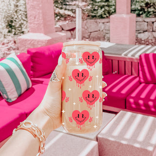 Wholesale Funny and empowering 20oz glass cup for women’s celebrations.
BFF Valentine’s gift with a retro candy heart design.
Boss woman Valentine’s Day gift with a touch of humor and style for resale.
