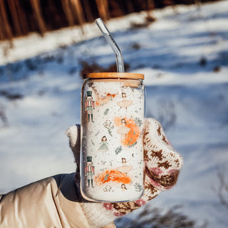 Boho holiday tumbler - Nutcracker and ballerina pastel design Christmas glass
Christmas drinkware gift - Nutcracker soldiers and ballerinas pastel tumbler