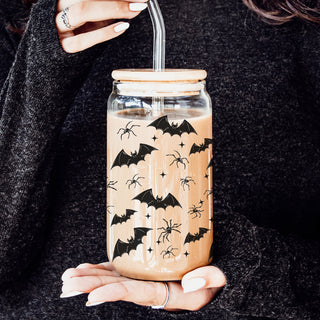 halloween bat tumbler set
spooky spider glass cup
gothic halloween drinkware