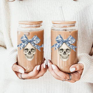 elegant skull drink vessel
designer fall collection glass
blue pattern coffee tumbler