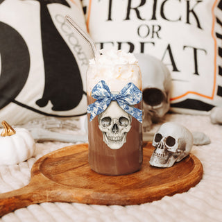 luxury spooky season tumbler
chinoiserie halloween collection
skull bow coffee station decor