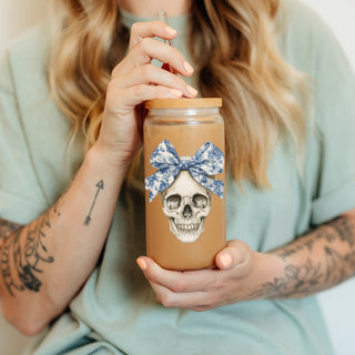 designer fall collection glass
blue pattern coffee tumbler
sophisticated halloween decor