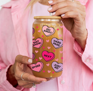 Wholesale Funny Valentine’s Day glass cup with quirky designs.
Hilarious Valentine’s coffee mug for a good laugh.
Candy heart glass cup with funny sayings bulk