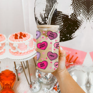 Bulk Quirky Valentine’s tumblers with candy heart graphics.
Modern Valentine’s glass cups with a humorous twist.
Sassy Valentine’s Day coffee cups for fun vibes wholesalers