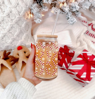 Wholesalers for Holiday glass coffee cup 17oz - Christmas tumbler with bamboo lid glass straw - Candy cane design gift
Christmas coffee gifts glass tumbler 17oz - Holiday kitchen accessories bamboo lid - Festive drinkware with straw