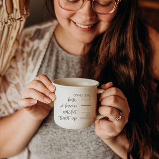 Wholesale White ceramic mug with coffee attitude meter design