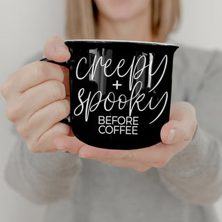 Creepy and Spooky Before Coffee Black Ceramic Mug 14.5oz Halloween Coffee Cup Bulk
Gothic Coffee Cup Set Creepy and Spooky Design