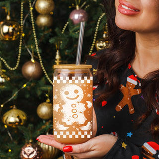 Bulk Eco-friendly Christmas coffee mug – reusable glass tumbler with bamboo lid and straw
Holiday coffee accessory – 17oz glass tumbler for Christmas kitchen or coffee bar