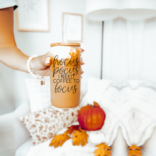 pumpkin spice glass tumbler
autumn entertaining essentials
halloween party drink set
spooky coffee corner