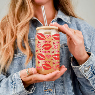 Wholesalers for Unique Valentine’s Day 20oz glass cups with red lips and heart graphics.
Fun and flirty 20oz glass cups featuring red lips and XOXO for her.
20oz glass tumblers with red lips, hearts, and XOXO for a chic Valentine’s gift resalers.