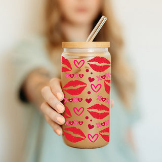 Trendy 20oz glass cups with red lips and XOXO for wholesale gifting.
Bold and fun wholesale 20oz glass cups with red lips, hearts, and XOXO.
Wholesale glass cups with red lips, XOXO, and hearts for Galentine’s Day gifts.