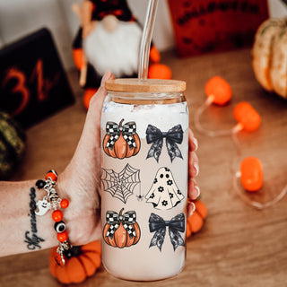 designer halloween drinkware
spiderweb pattern tumbler
elegant pumpkin glass set
halloween fashion tumbler