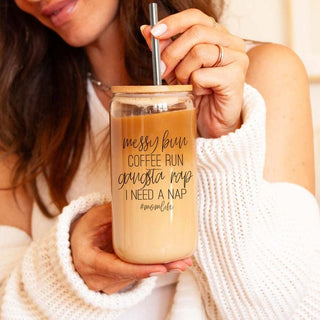 Messy Bun, Coffee Run, Gangsta Rap, I Need a Nap, #Mom Life mug