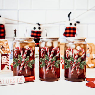 Christmas gifts under $30 candy cane holly glass tumbler 17oz - Holiday traditional coffee cup bamboo lid straw
Secret Santa gifts candy cane holly glass cup 17oz - Christmas traditional coffee tumbler bamboo lid