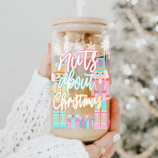 Wholesale Christmas Libbey Cups, Christmas Glasses with straw and lid