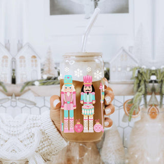 Resale christmas glass cup with lid