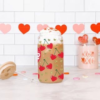 Wholesale 20oz glass cups with bamboo lid and glass straw featuring inspirational Self Love Club design and gold glitter hearts.
Bulk Self Love Club 20oz glass cups with bamboo lid and glass straw, perfect for promoting self love and empowerment.