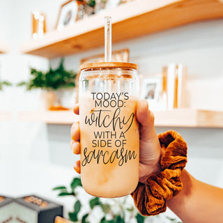 Sarcastic witch themed drinking glass set
Eco-friendly witch aesthetic tumbler with straws in bulk