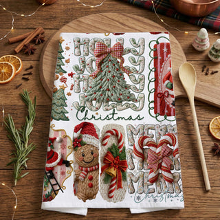 crochet texture christmas kitchen towel close up design
3d crochet look christmas towel santa gingerbread
textured holiday kitchen towel yarn style design
embroidered look christmas towel crochet aesthetic
knit texture christmas kitchen towel festive design