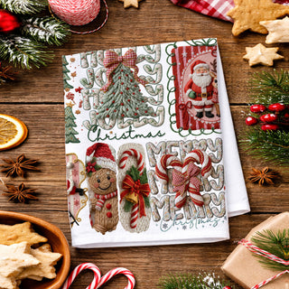 festive icons christmas kitchen towel design
holiday themed kitchen towel santa tree gingerbread
cute christmas characters kitchen decor towel
classic christmas symbols kitchen towel design
holiday icon print kitchen towel crochet style