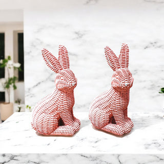 Basketweave Bunny Statue