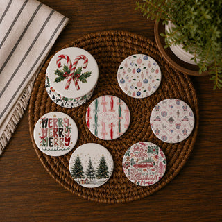 Classic Christmas home decorations coaster
Cozy holiday aesthetic ceramic coasters
Pink Santa ceramic Christmas coaster
Vintage Santa Claus holiday coaster
Retro Christmas Santa drink coaster
small Christmas gift idea for moms friends teachers and coworkers
festive ceramic coaster for Christmas parties and family gatherings
holiday decoration perfect for coffee tables shelves and tiered trays