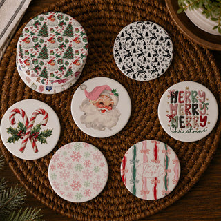 Christmas coasters, holiday coasters, ceramic Christmas coasters, Christmas drink coasters, farmhouse Christmas decor, vintage Christmas decor, Santa coaster, Christmas tree coaster, candy cane decor
Christmas hostess gift
holiday hostess gift ideas
Christmas party hostess present
dinner party Christmas gift
holiday entertaining essentials