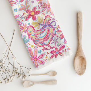 Modern farmhouse boho chicken kitchen towel floral
Artistic bohemian chicken dish towel colorful spring
Whimsical boho farmhouse chicken kitchen towel Easter
Colorful eclectic chicken towel bohemian floral spring
