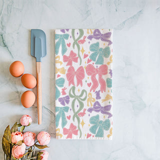 Preppy coastal grandmother bow kitchen towel pastel
Cottagecore aesthetic kitchen towel bow ribbon bunny
Feminine pastel bow kitchen towel Easter spring
Whimsical farmhouse kitchen towel colorful bows
