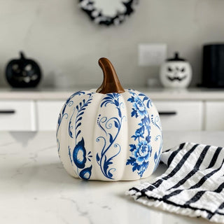 blue and white ceramic look pumpkins resin decor
neutral fall pumpkins blue white home decor
elegant blue white pumpkin decor autumn styling
patterned blue white pumpkins fall decoration
chinoiserie pumpkin decor for fall home styling
blue and white home decor pumpkins chinoiserie style
coastal chic pumpkin decor blue and white set
blue white pumpkins for beach house fall decor
classic coastal decor pumpkins blue and white