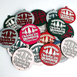 rustic wooden ornaments for farmhouse Christmas trees
Christmas tree farm themed ornaments for holiday decorating
wooden Christmas ornaments available in different colors
farmhouse Christmas ornaments for a cozy Christmas tree
rustic Christmas tree ornaments with natural wood details
Christmas ornaments for traditional red and green decor
wooden ornaments for country farmhouse Christmas decor