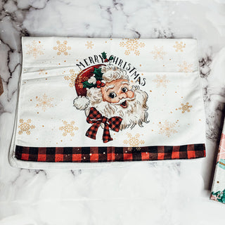 Wholesalers Christmas-themed kitchen towel with nostalgic Santa and holiday decor
Traditional holiday hand towel with Merry Christmas and snowflake design