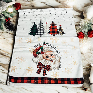 Christmas Towels Kitchen
Christmas bath towel sets
holiday bathroom towels
christmas oven hanging towels
christmas stove top burner covers
Wholesale Festive kitchen towel with red black gingham trim and unique leopard print Christmas tree
Christmas towel with hand-drawn snowflakes and black and white gingham tree