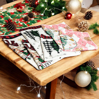 Bulk Festive hand towel with "Merry Christmas" and Santa Claus image
Holiday kitchen towel featuring gold snowflakes and vintage Santa
Vintage Santa Claus dish towel with red and black gingham trim