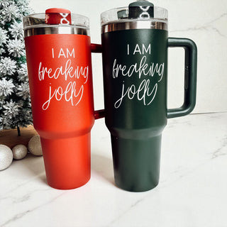 Early Christmas shopping tumbler - I am freaking jolly 40oz red green
Black Friday Christmas tumbler - I am freaking jolly holiday 40oz
Cyber Monday holiday tumbler - I am freaking jolly red green