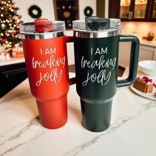Better than Stanley holiday tumbler - I am freaking jolly Christmas
Unique Christmas tumbler design - I am freaking jolly red green 40oz
Custom Christmas tumbler - I am freaking jolly holiday 40oz
Personalized holiday tumbler - I am freaking jolly Christmas red green