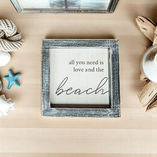 Wholesale All you need is love and the beach wooden sign with nautical styling