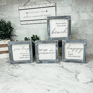 Nautical decor
Beach house signs
Coastal wall art
