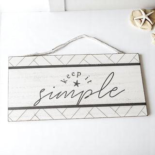 Wholesale Keep it simple wooden beach sign with geometric pattern and rope hanging