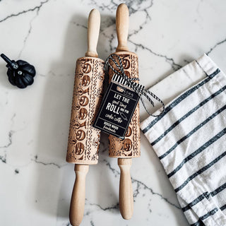 Made from durable beech wood, this engraved rolling pin provides even pressure for consistent designs every time. Whether you're baking Halloween cookies, decorating desserts, or creating seasonal treats with family, this tool delivers professional-looking results with minimal effort.