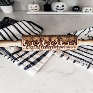Halloween Pumpkin Embossed Rolling Pin | Wooden Cookie Roller with Cutter | Fall Baking Gift
Embossed Halloween Rolling Pin with Pumpkin Design | Wooden Dough Roller + Cookie Cutter
Pumpkin Rolling Pin for Cookies | Halloween Wooden Embossed Baking Tool Gift Set