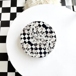 luxury hostess gift ceramic coasters courtly check black white checkered gingham floral pattern cork backing wholesalers USA