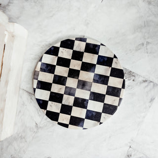 classic ceramic coasters courtly check pattern black white checkered gingham floral design cork back