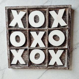 tabletop game decor for family room and office
rustic wooden board game for home decorating
neutral home decor accent with tic tac toe game
close up of wooden tic tac toe x and o pieces
coffee table styling with rustic wooden game
gift idea handmade wooden tic tac toe board Wholesalers
