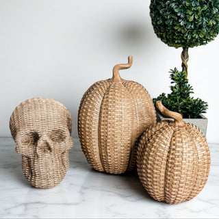textured resin pumpkins rattan basketweave style fall decor 3 sizes neutral autumn centerpiece wicker look natural
coastal fall decor resin pumpkins rattan basketweave style neutral autumn centerpiece 3 sizes wicker texture