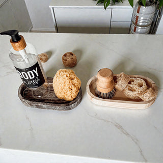 Wooden jewelry organizer tray holding rings and earrings
Small rustic wood tray for jewelry storage nightstand
Handmade wooden trinket dish with gold jewelry
Farmhouse style jewelry holder tray bedroom decor