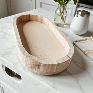 decorative wooden bowl for front door key drop
neutral wood tray styling with greenery and flowers
small wooden organizer tray for office desk supplies
rustic distressed wooden tray for perfume bottles